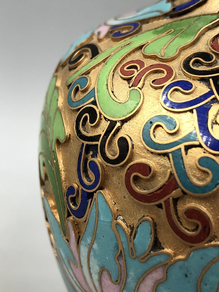 Champlevé Cloisonné Vase, China, 1900s, Set of 2 - 7