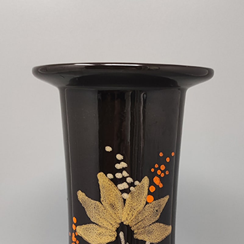 Vase in Hand-Painted Brown Ceramic, Italy, 1970s - 16