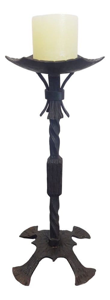 Brutalist Cast Iron Candleholder, Germany, 1960s: Vintage brutalist floor candlestick holder cast iron mid century 1960sculptural heavy handmadebrutalist designed candleholder in brutalist style Country of Manufacture: Germany Design Period: 1960 to