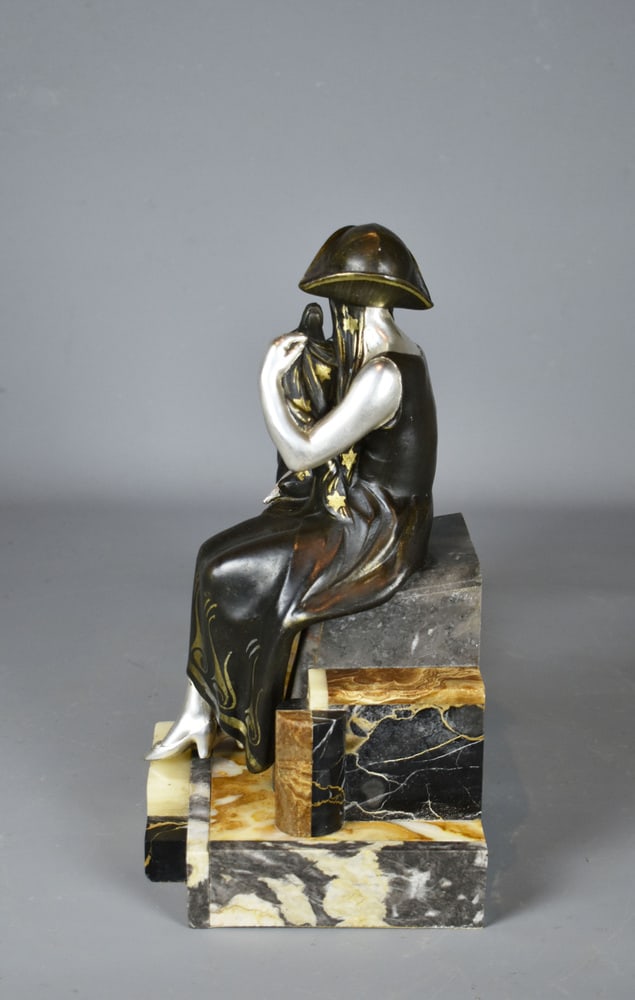 Art Deco French Sculpture of Lady & Gazelle, 1930 - 14
