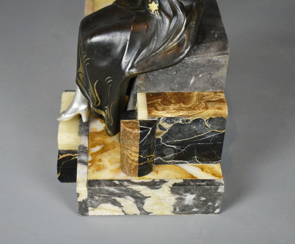 Art Deco French Sculpture of Lady & Gazelle, 1930 - 16