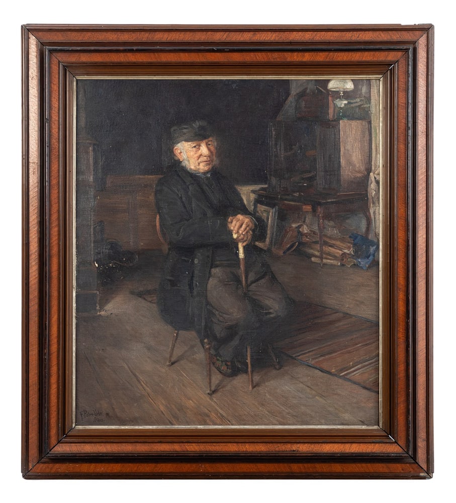 F. Peters-Weber, The Old Man, 1901, Oil on Canvas: Carlos Friedrich Peters-Weber was born in Meldorf. He studied at the Hamburg School of Applied Arts, later at the Academy of Fine Arts in Munich, as well as in Berlin and Weimar, under Hans Olde,
