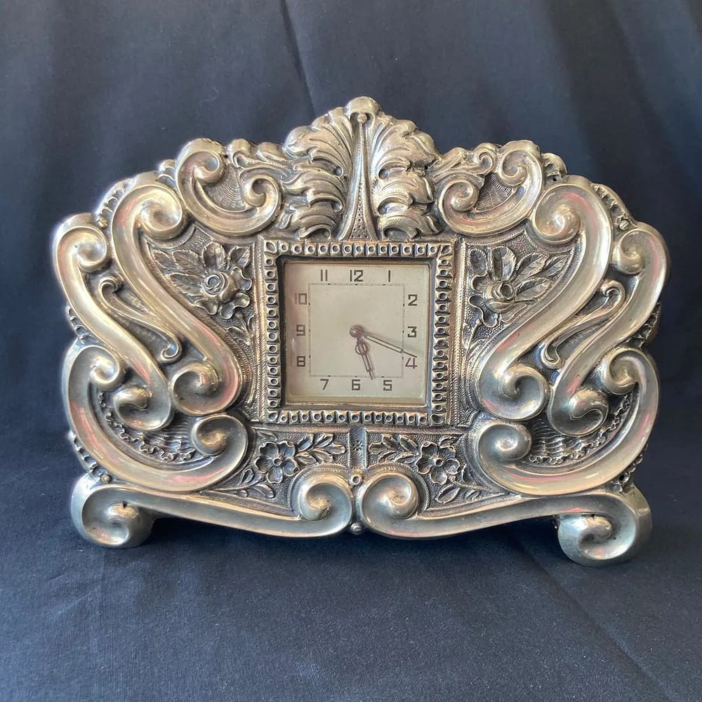 19th Century Large Clock in Silver, 1887 - 18