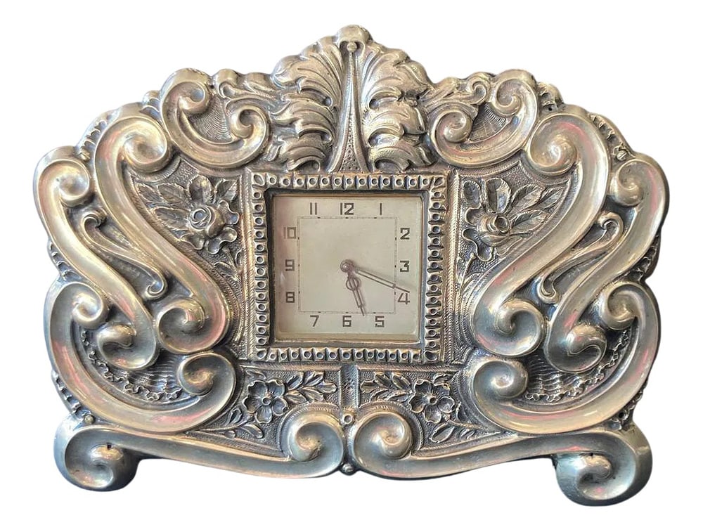 19th Century Large Clock in Silver, 1887 (1 of 20)