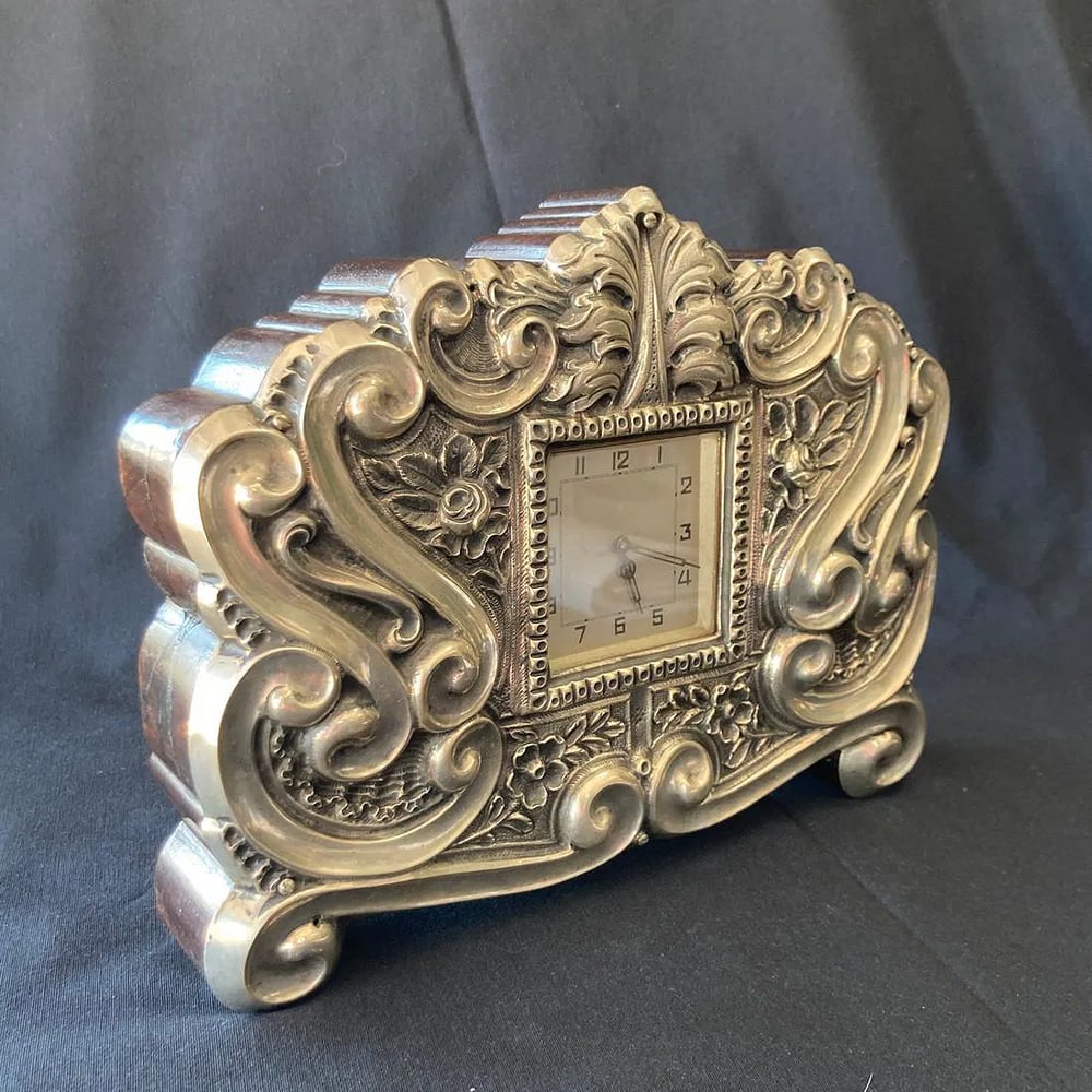 19th Century Large Clock in Silver, 1887 - 5