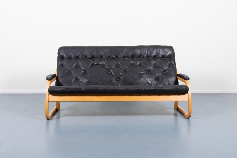 Danish Modern Patchwork Leather Sofa, 1970s - 2