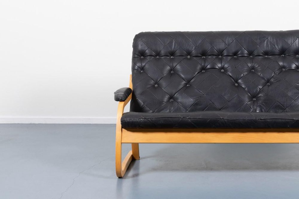 Danish Modern Patchwork Leather Sofa, 1970s - 3