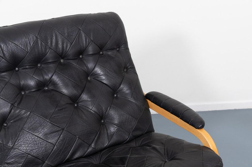 Danish Modern Patchwork Leather Sofa, 1970s - 4