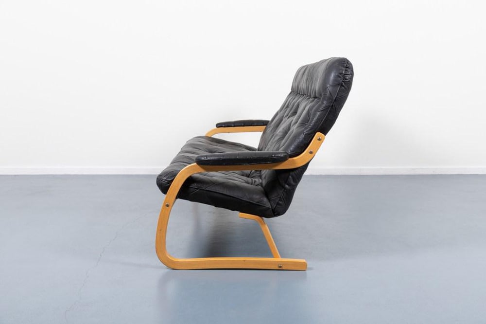 Danish Modern Patchwork Leather Sofa, 1970s - 5