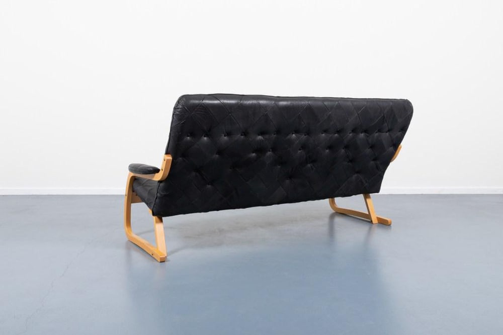 Danish Modern Patchwork Leather Sofa, 1970s - 6