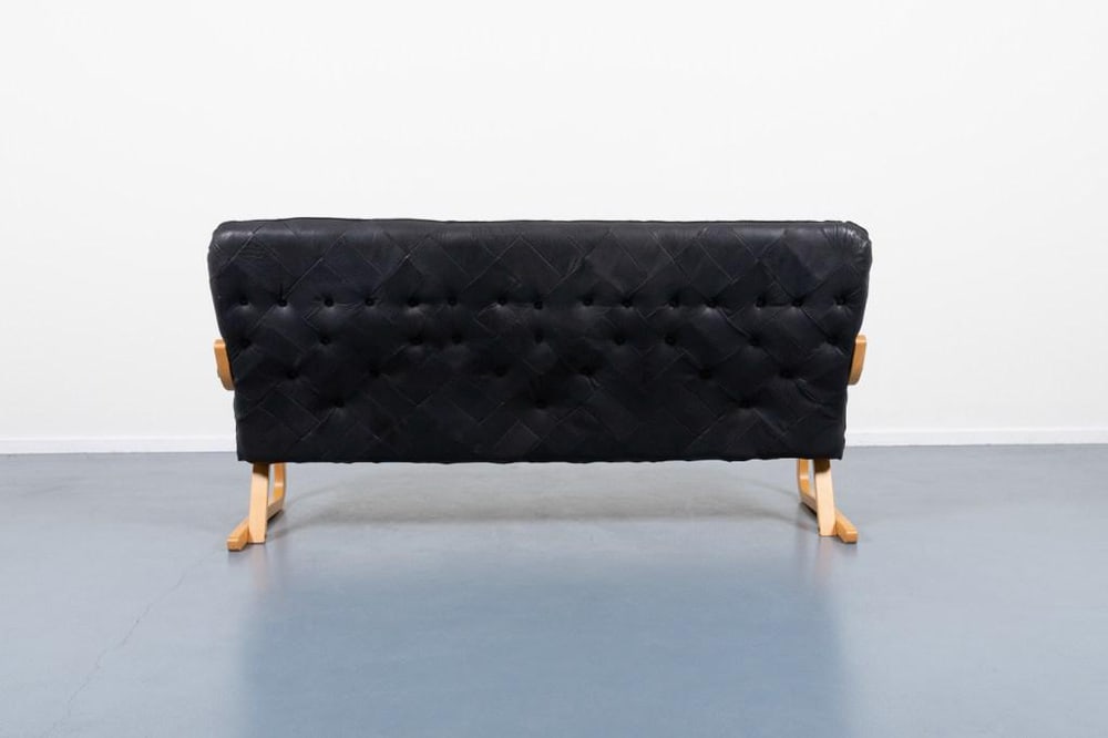 Danish Modern Patchwork Leather Sofa, 1970s - 8