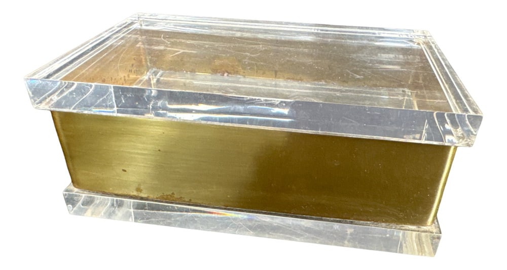 Acrylic Glass and Brass Box by Philippe Cheverny (1 of 6)