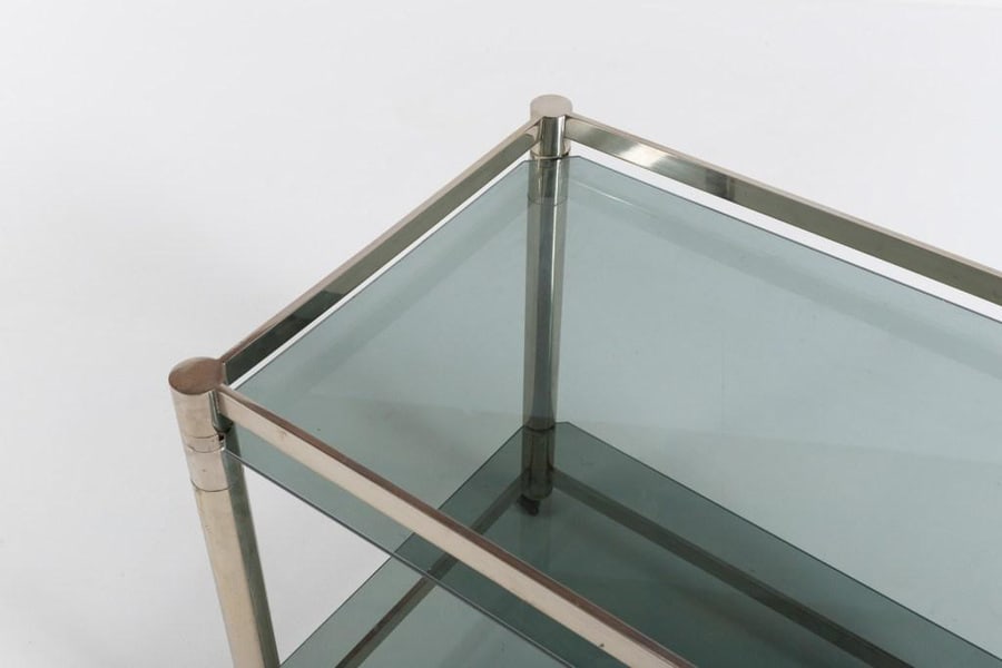 Chromed Steel Serving Cart Side Table, 1970s - 10