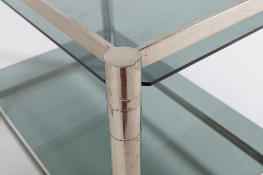 Chromed Steel Serving Cart Side Table, 1970s - 2