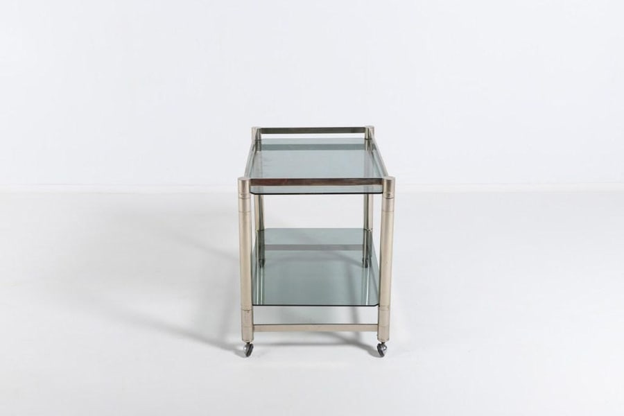 Chromed Steel Serving Cart Side Table, 1970s - 4