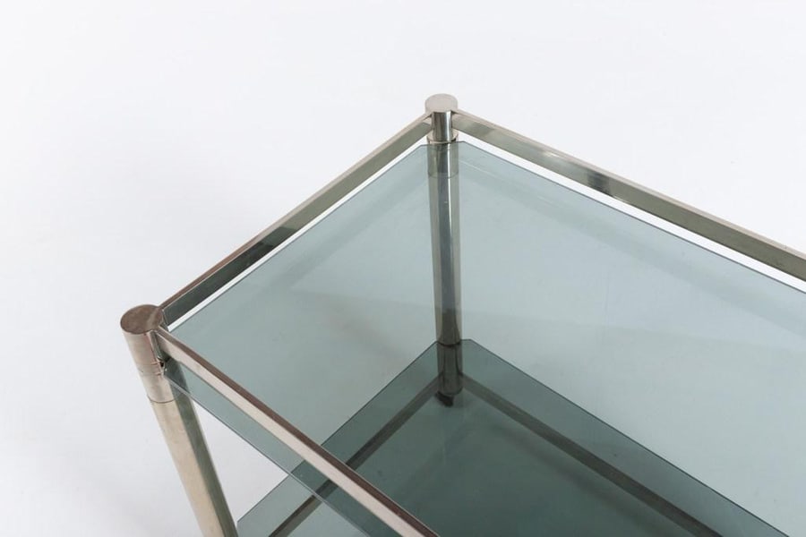 Chromed Steel Serving Cart Side Table, 1970s - 6