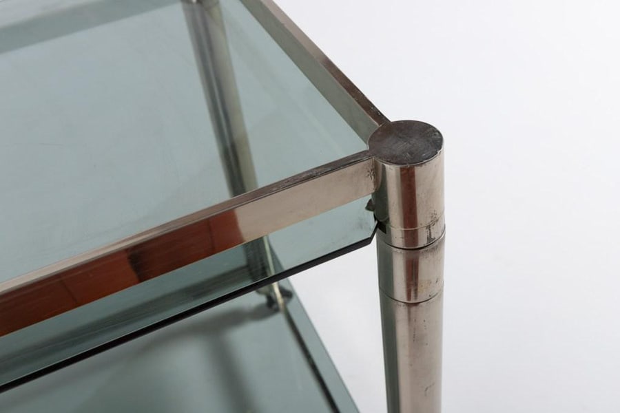 Chromed Steel Serving Cart Side Table, 1970s - 7