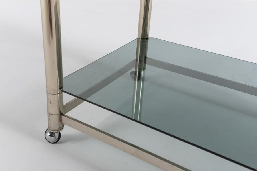 Chromed Steel Serving Cart Side Table, 1970s - 9