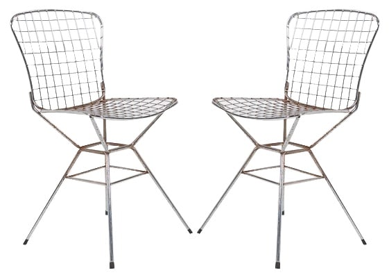 Architectural Steel Wire Chairs, 1970s, Set of 2 (1 of 8)