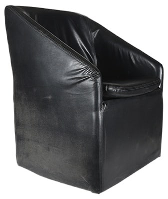 Italian Black Leatherette Armchair, 1980s (1 of 20)