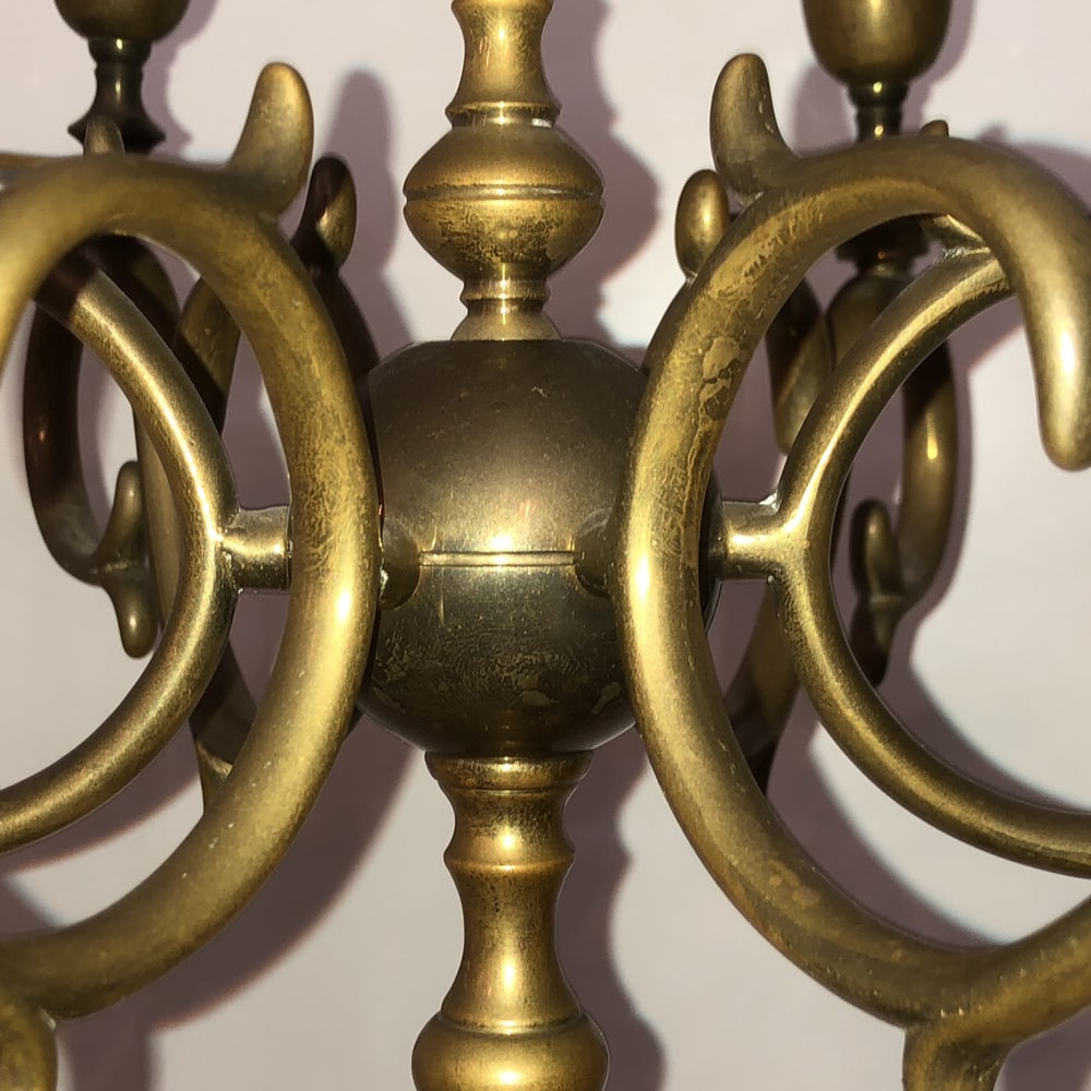Large Antique Brass Candleholder - 5