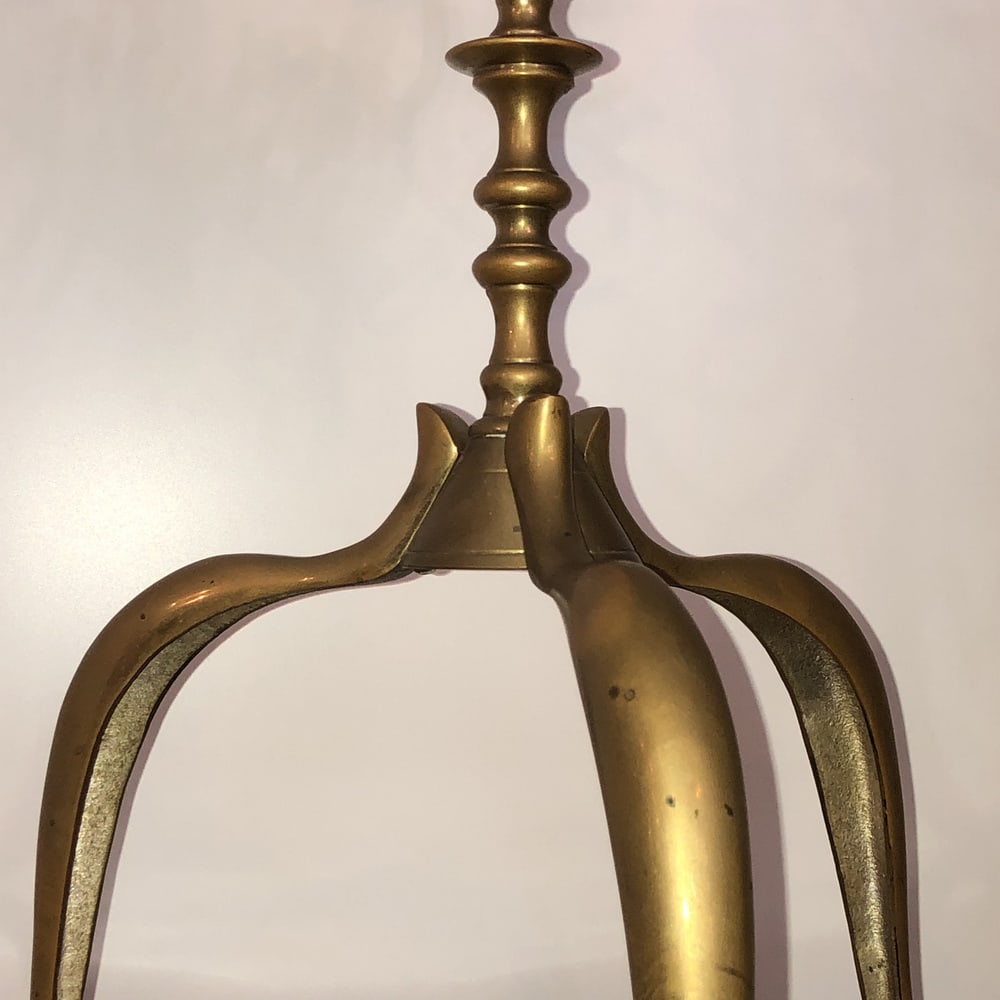 Large Antique Brass Candleholder - 6