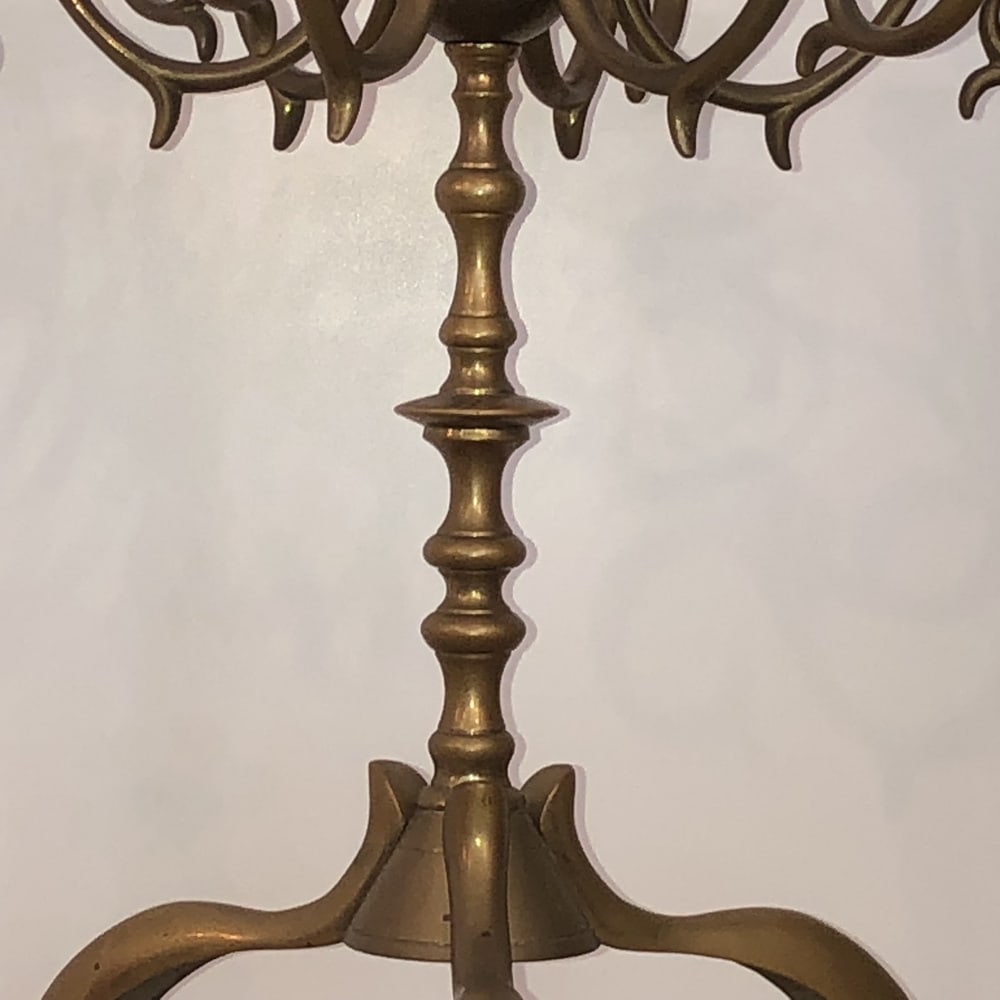 Large Antique Brass Candleholder - 7