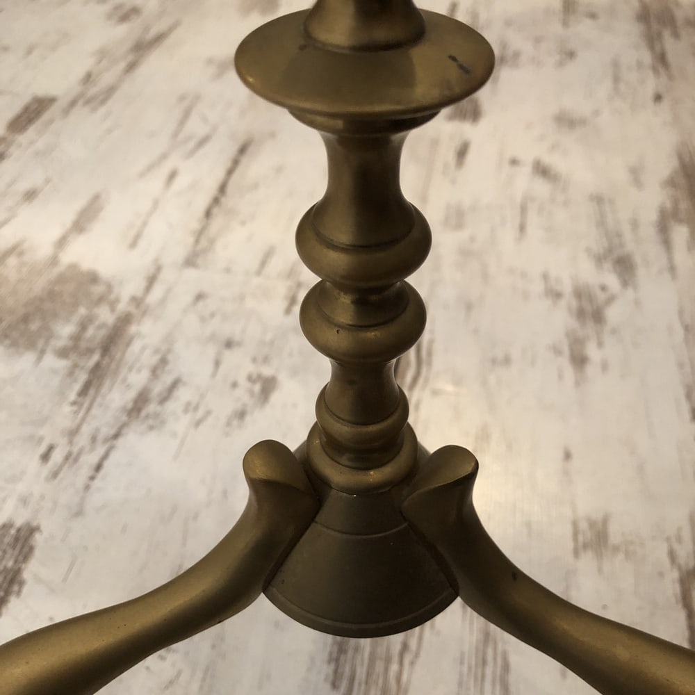 Large Antique Brass Candleholder - 9