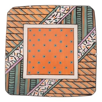 Postmodern Porcelain Plate from Dorothy Hafner: Beautiful Dorothy Hafner handmade porcelain plate. Richly hand-painted piece produced in 1980’s in her own studio. Collectors item.Condition Good. Used as a wall hanging art piece Production