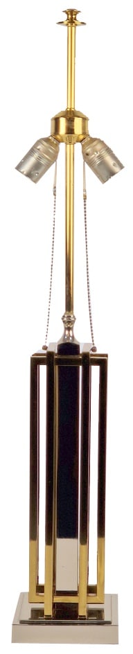 Regency Table Lamp by Willy Daro, 1970s: Vintage table lamp Willy Daro Regency design Brass and chrome '80.Designer: Daro, Willy.Design period: 1980Country of production: Belgium.Condition very goodMaterial: chrome, brass, nickel.Colour: