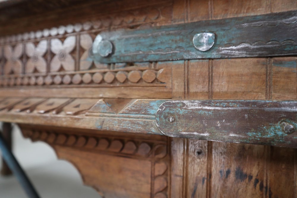 Indonesian Hand-Carved Teak Dining Table - 10