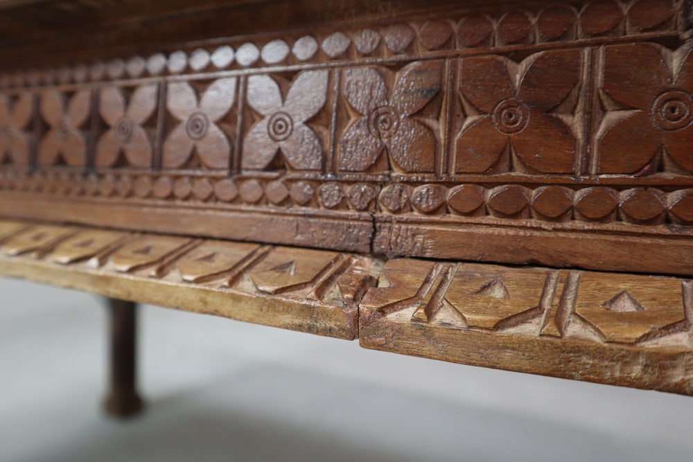 Indonesian Hand-Carved Teak Dining Table - 11