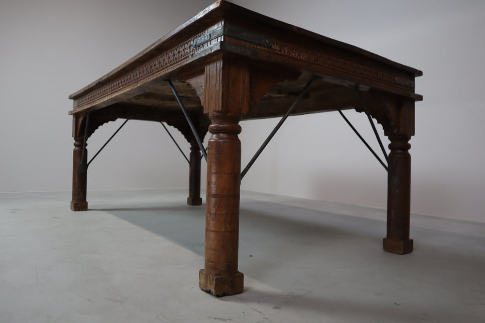 Indonesian Hand-Carved Teak Dining Table - 13