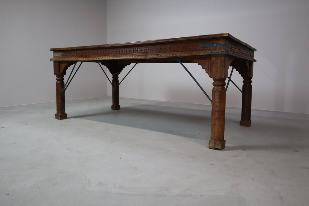 Indonesian Hand-Carved Teak Dining Table - 17