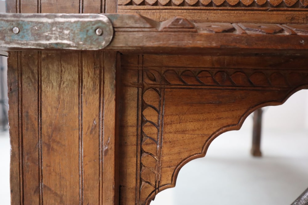 Indonesian Hand-Carved Teak Dining Table - 4