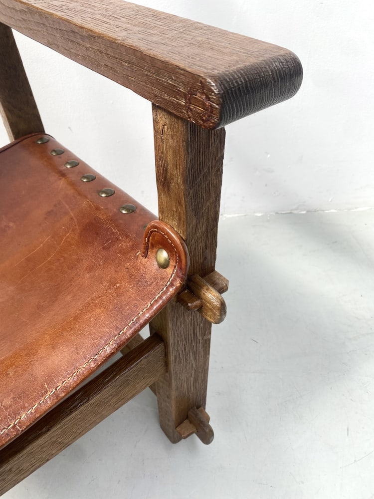 French Brutalist Castle Armchairs, 1920s, Set of 2 - 7