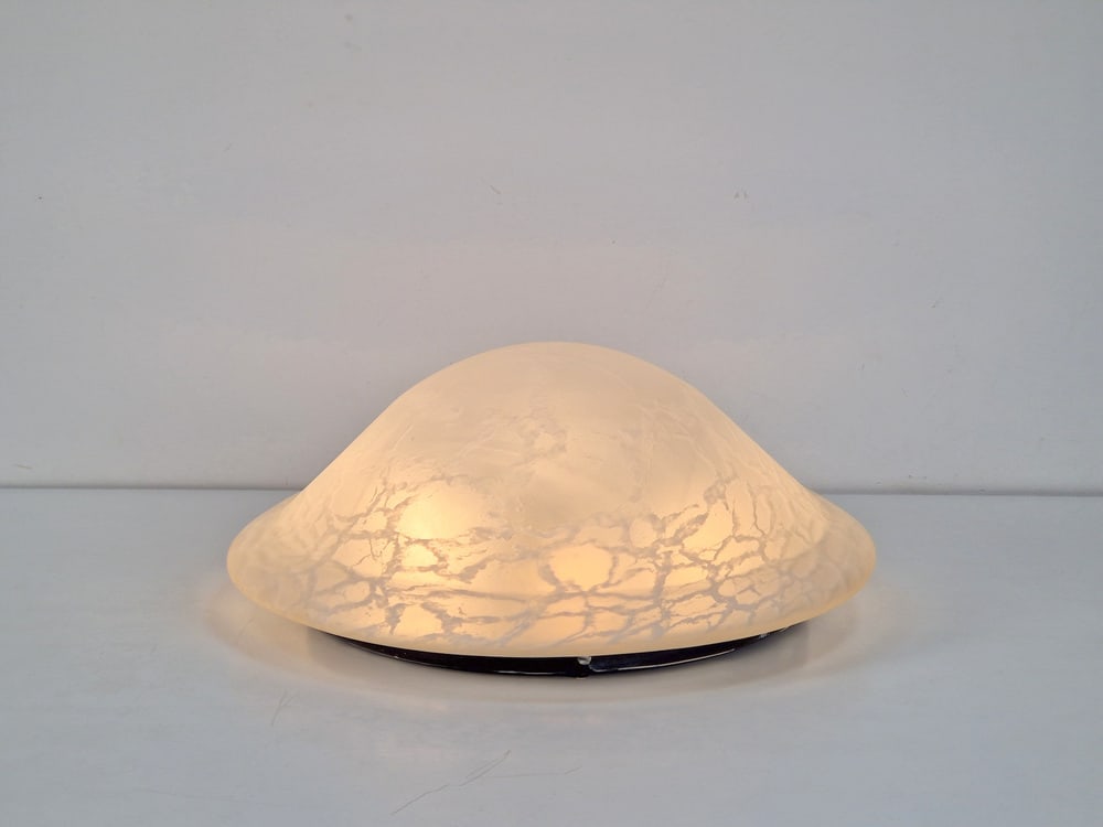 Vintage Mushroom Ceiling Lamp in Glass, 1970s - 5