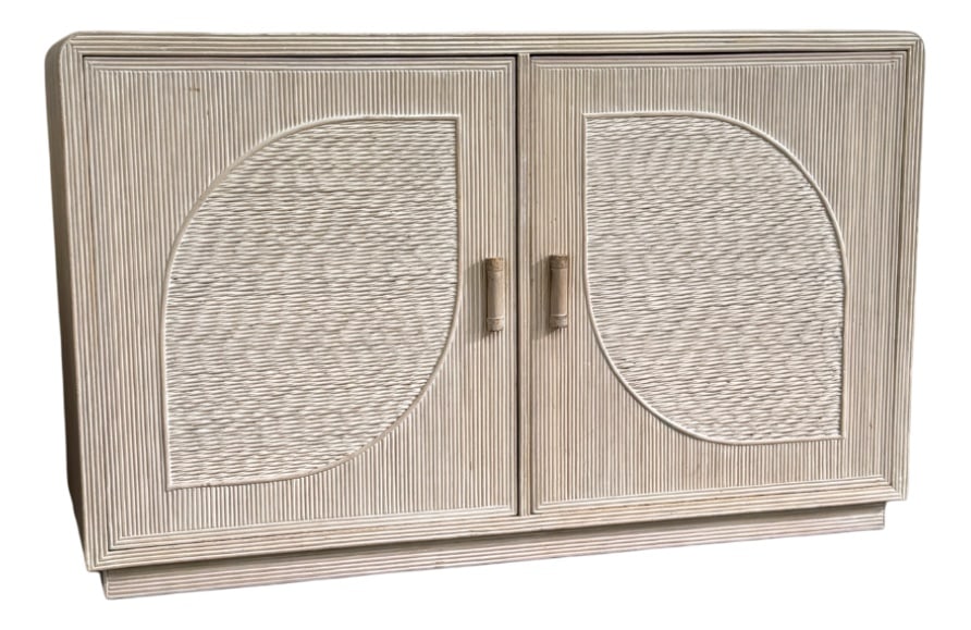 Split Reed Sideboard from Vivai Del Sud, 1960s: Country of Manufacture: Italy Design Period: 1960 to 1969 Production Period: 1960 to 1969 Additional Condition Information: There is a small hole in the back of one of the cupboards but this can not