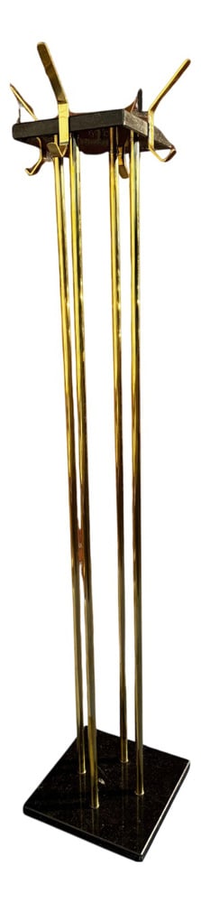 Large Art Deco Italian Standing Coat Rack, 1950s: Country of Manufacture: Italy Design Period: 1950 to 1959 Production Period: 1950 to 1959 Restoration and Damage Details: Light wear consistent with age and use Additional Condition Information: In