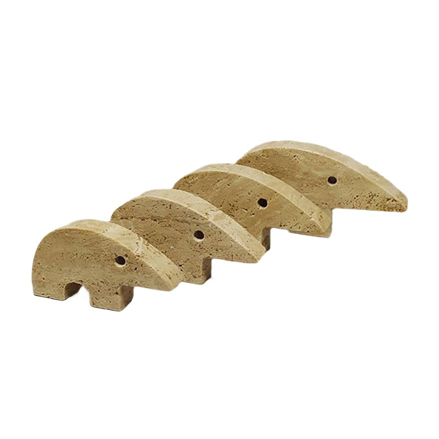 Sculptures for F.lli Mannelli, 1970s, Set of 4: 1970s Set of 4 Original travertine Anteater sculptures designed by Enzo Mari for F.lli Mannelli.There is a series of 70s Mannelli modernist travertine animals but these swans in these dimensions are