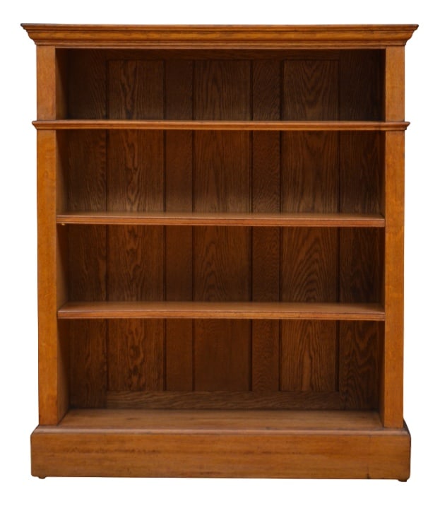 Victorian Oak Open Bookcase, 1870s - 3