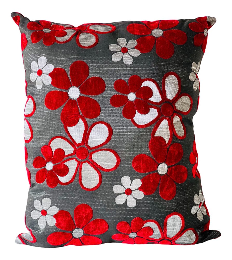 Black and Red Crimson Cushion: Country of Manufacture: Czech Republic Design Period: from 2000 Production Period: Unknown Detailed Condition: Excellent — This vintage/antique piece is in near original condition. It may show