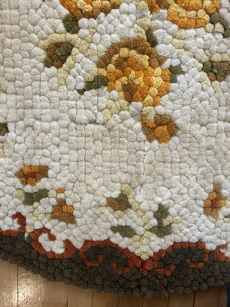 Round Wool Rug, 1970s - 15