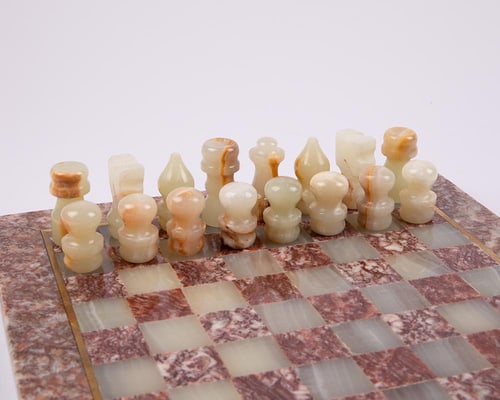 Mid-Century Marble Chess Set with Box - 13