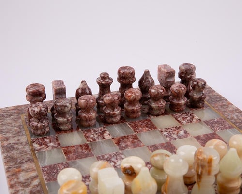 Mid-Century Marble Chess Set with Box - 19