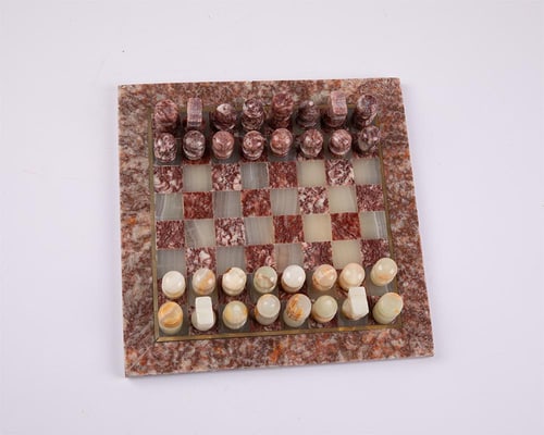Mid-Century Marble Chess Set with Box - 20