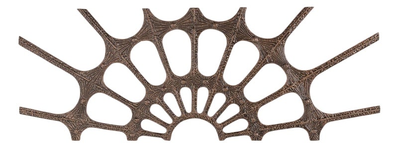 Brutalist Art Sculpture, 1980s: Casted and coated metal Brutalist wall decoration. It can be used horizontally or vertically. Previously used as door decoration. Condition Good, usage wear, some piece adjustments. Production