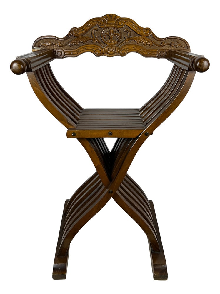 Antique Savonarola Chair in Carved Wood (1 of 20)