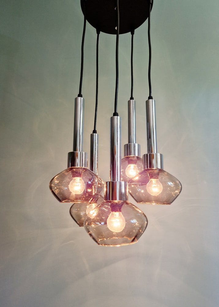 Cascade Chandelier in Metal and Glass, 1960s - 11