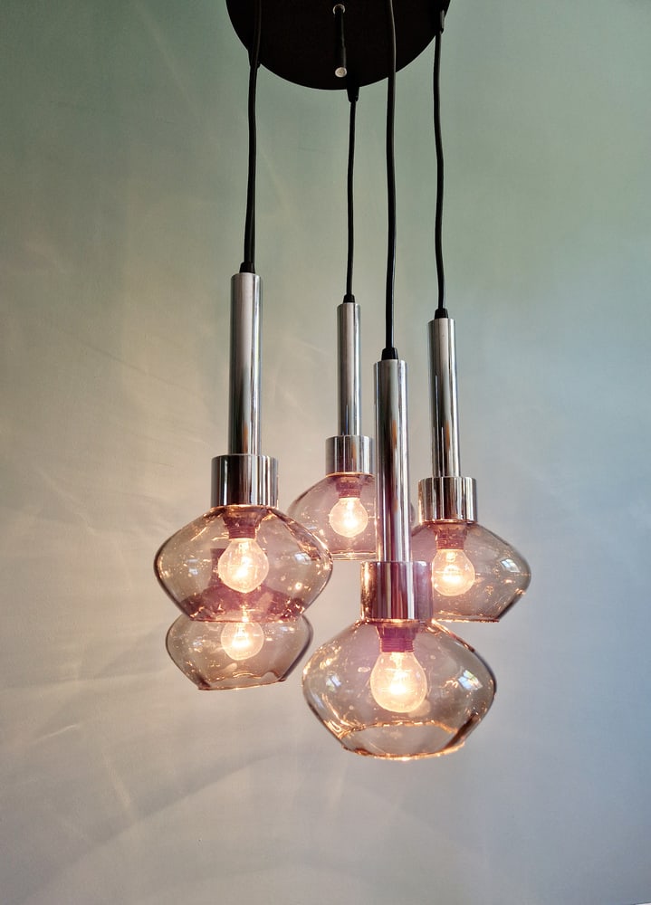 Cascade Chandelier in Metal and Glass, 1960s - 13